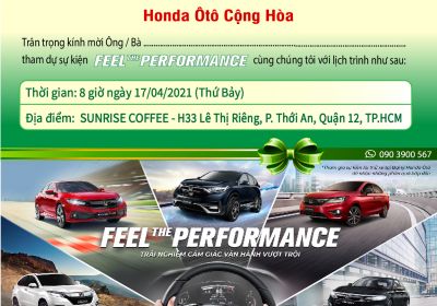 Lái thử xe ô tô Honda kết hợp trải nghiệm cảm giác lái Feel The Performance | Tháng 4 