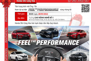 Sự kiện trải nghiệm cảm giác vận hành vượt trội trên xe ô tô Honda FEEL THE PERFORMANCE [28.05.2022]