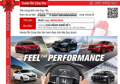 Sự kiện trải nghiệm cảm giác vận hành vượt trội trên xe ô tô Honda FEEL THE PERFORMANCE [28.05.2022]